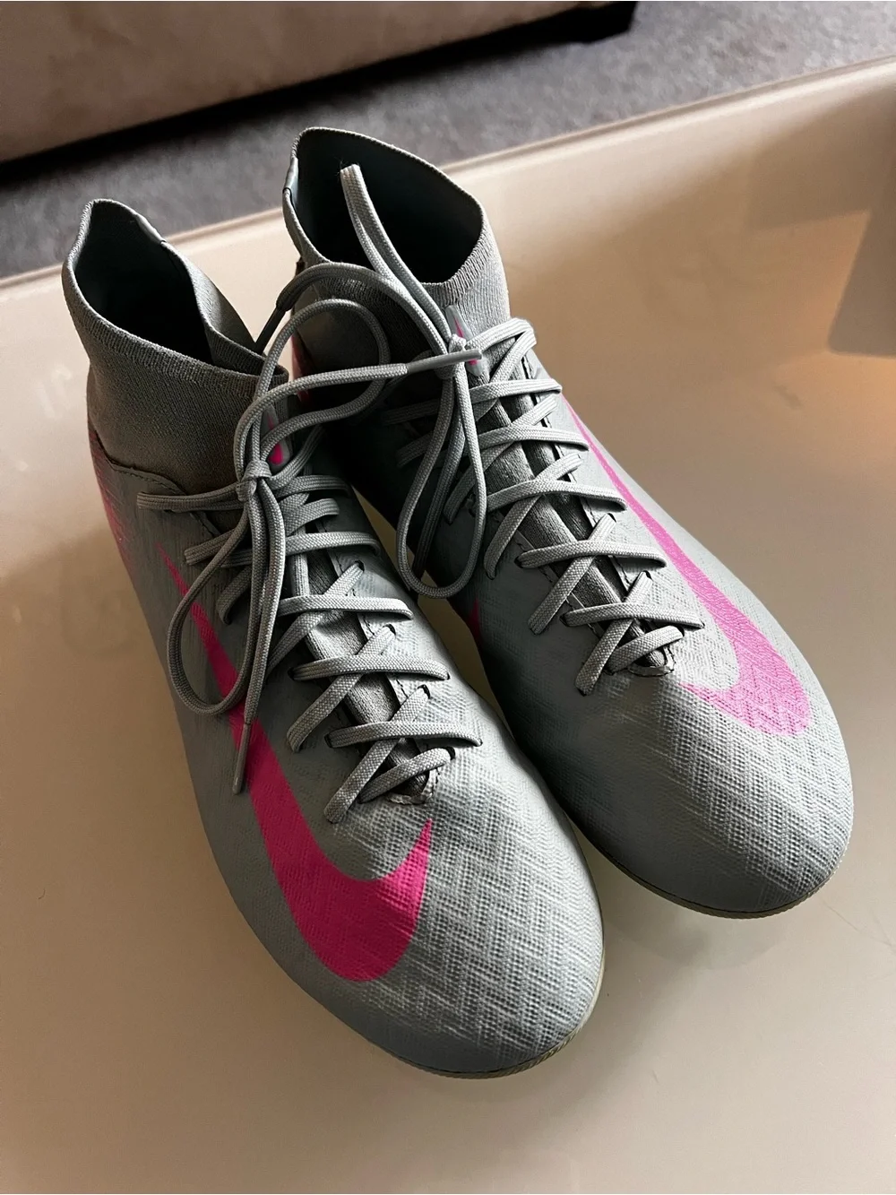 NIKE Zoom Mercurial Superfly 10 Academy AG Soccer Cleats Blue Pink - Picture 3 of 15